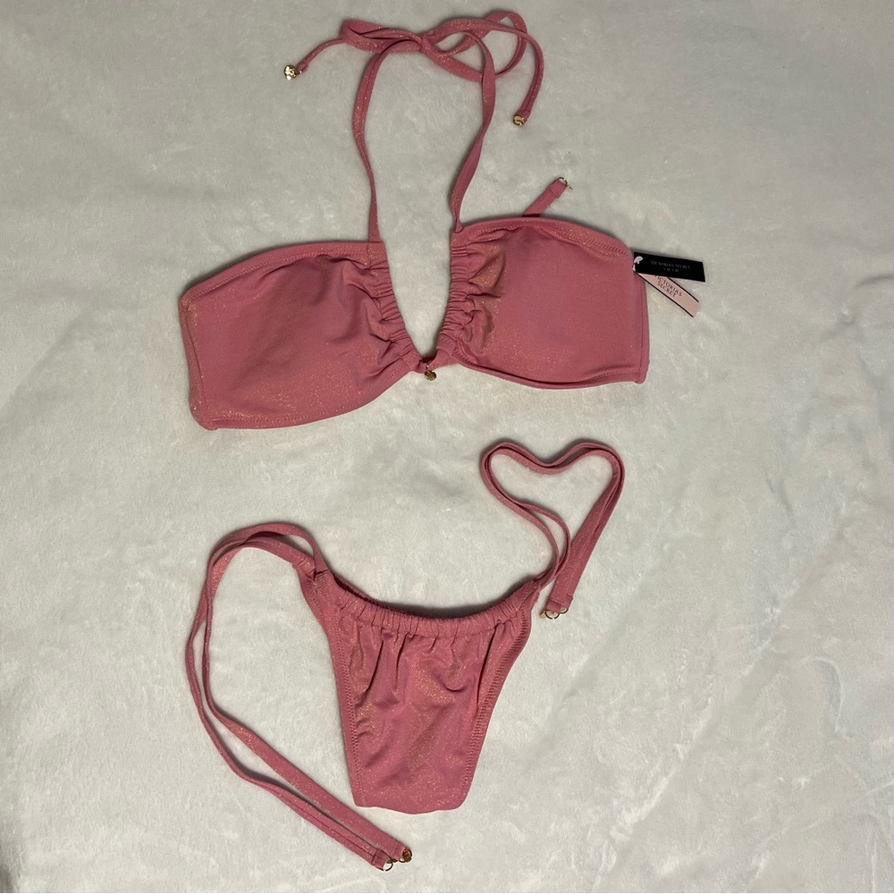 NWT Victoria’s Secret pink glitter bikini